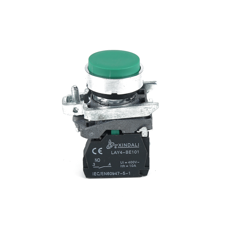 green head spring return push button switch metal convex head push