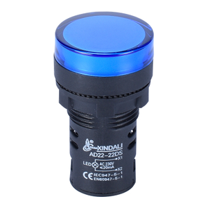 Blue AD22-22DS Indicator Light 22mm AC/DC 110V 20mA LED Flush Panel Mount Flashing Alarm for Electrical Control Panel