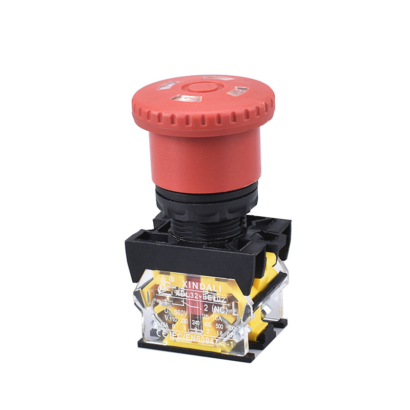 ip68 waterproof emergency stop pushbutton switches with windows XDL32-ETB542