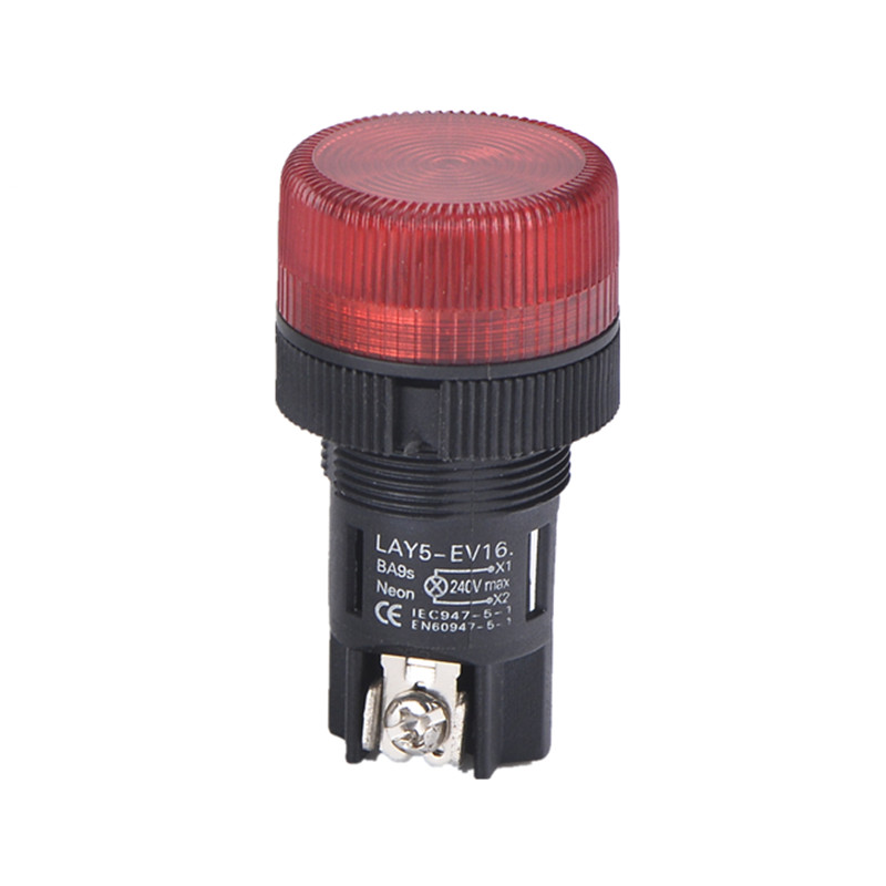 22mm plastic neon lamp push button indicator switch LAY5-EV444