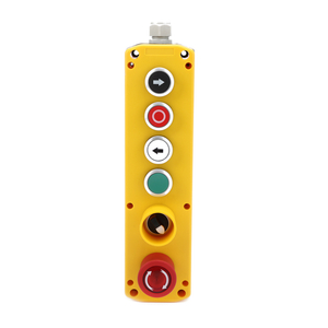 XDL722-JBW624P ip67 plastic switch 6 holes electric hoist control box with light emergency stop