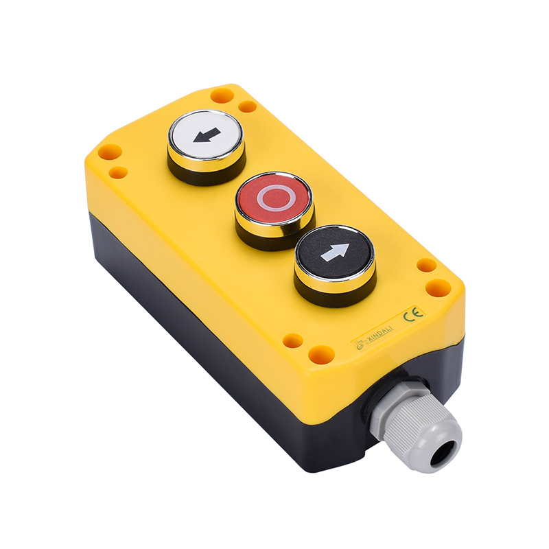 3 holes plastic flush waterproof push button yellow crane control box XDL721-JB324P